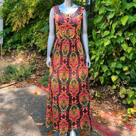 1970s Fred Rothschild of California Accordion Pleat Maxi Dress - Picture 7 of 7